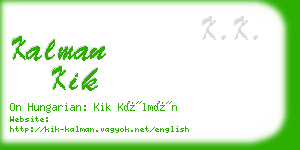 kalman kik business card